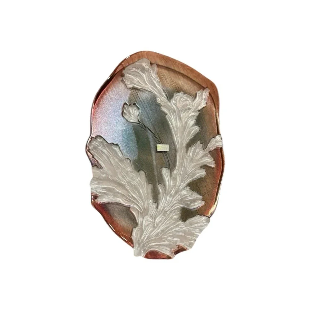Savori Vivre W. Germany Vintage Tivoli Tulips Crystal Frosted Acid Wash 16x12 VT